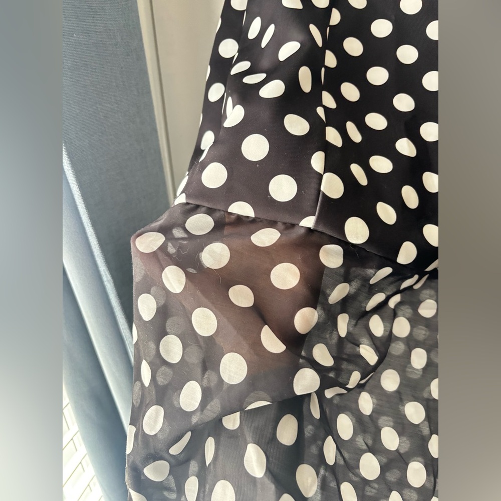 Black and White Polka Dot Strapless Dress SNDYS REVOLVE - Picture 3 of 7
